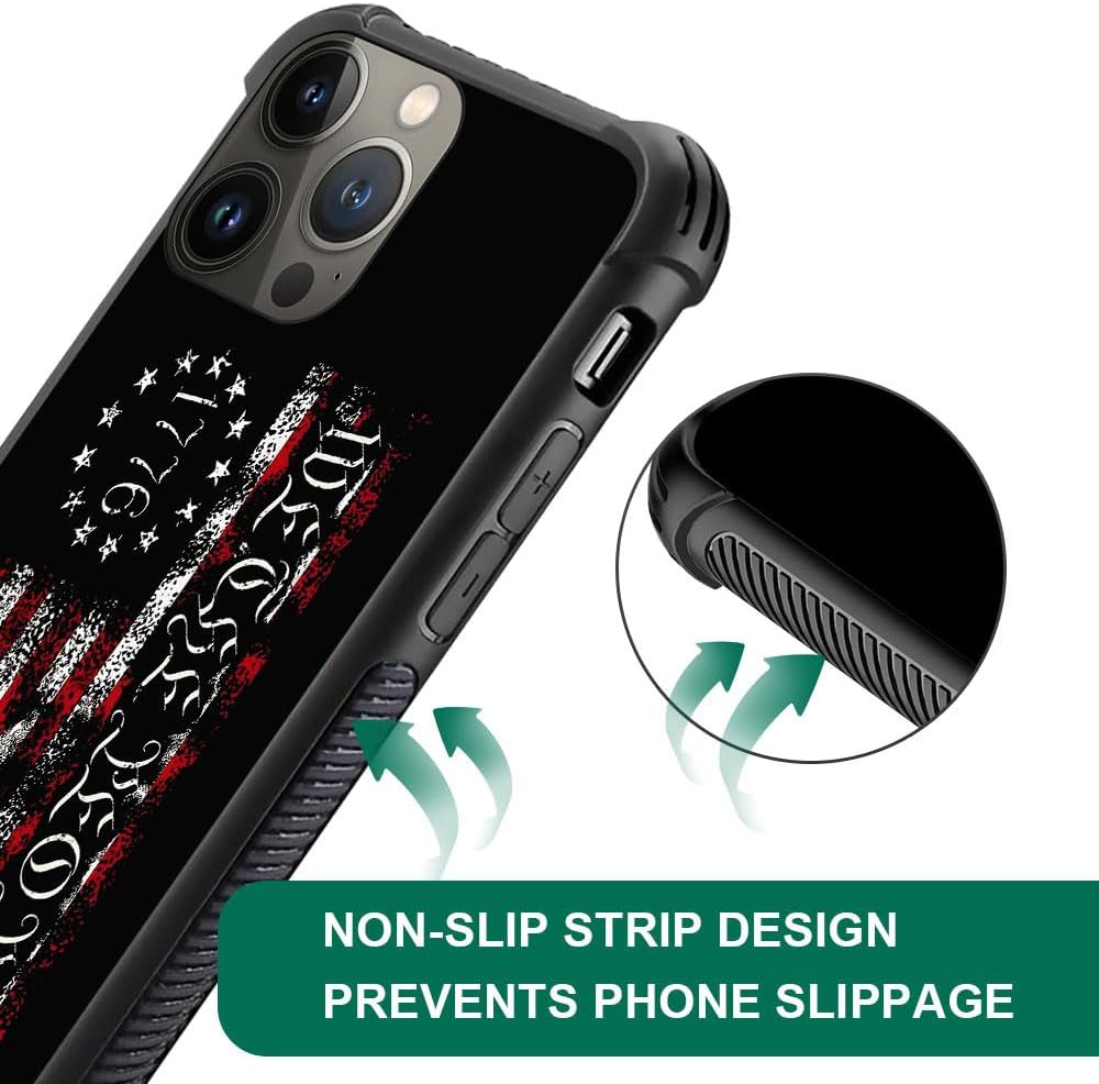DAIZAG Funda compatible con iPhone 15 Pro, Classic American Flag 1776 We The People funda para iPhone 15 Pro fundas para hombre y mujer, protección