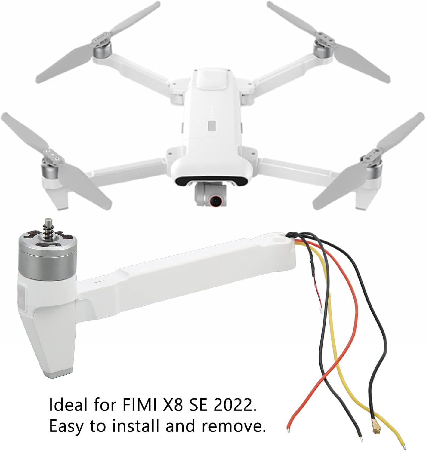 Brazo de reparación de motor de dron, brazo de motor de dron duradero para FIMI X8 SE 2022, brazo de reparación de motor de drone ligero, accesorios