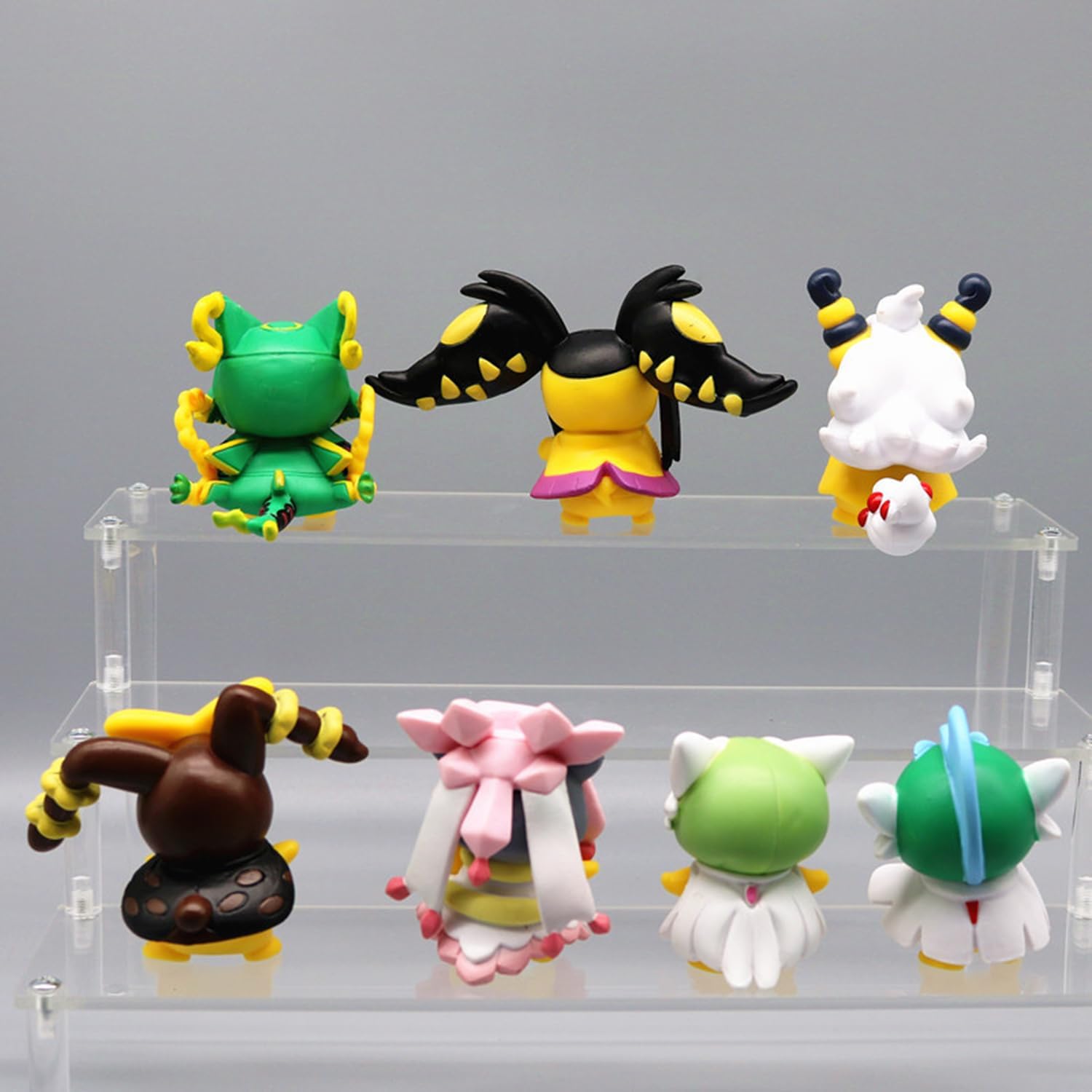 Figura de acción de anime 7 piezas de juguetes lindos regalos de cumpleaños (juego de orejas negras-pikaqiu)