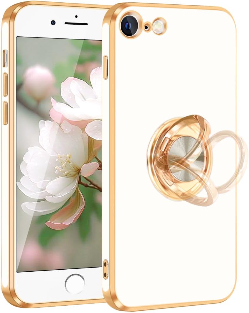 Fingic Funda para iPhone SE 20222020, iPhone 87 con soporte de anillo de 360 soporte magnético para automóvil Soporte magnético para automóvil,