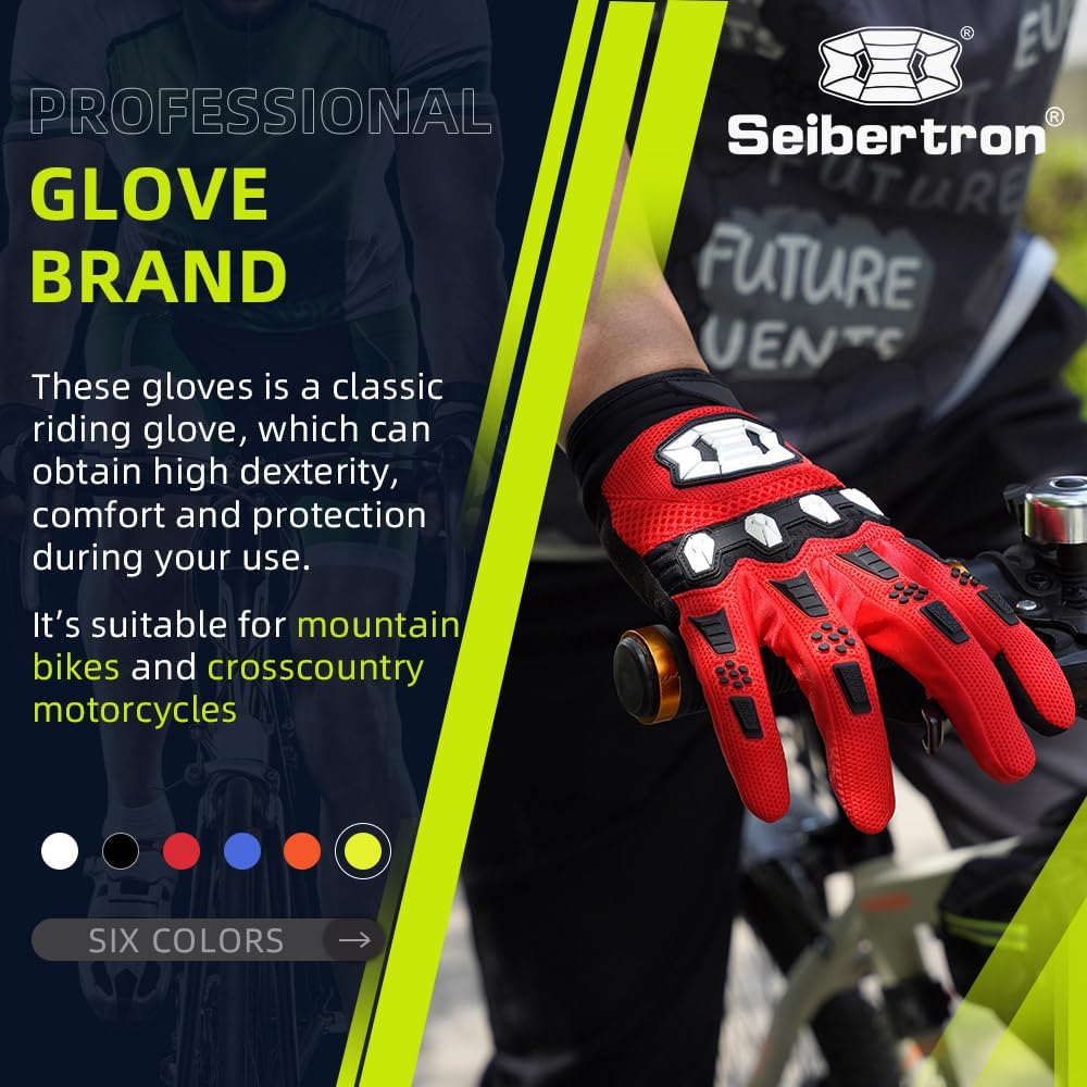 Seibertron Dirtpaw – Guantes unisex para bicicleta BMX MX ATV MTB guantes para bicicleta de montaña, ciclismo, todoterrenoDirt Bike, guantes de