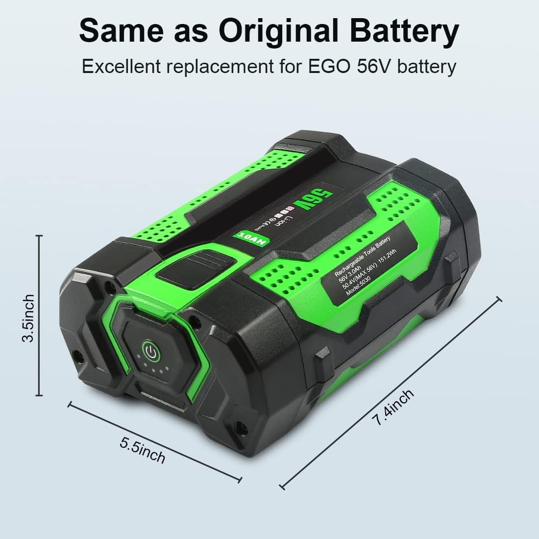 Batería de repuesto de 56 V 3.0Ah para EGO BA2800 BA1400 BA4200, batería de iones de litio de 56 voltios 3000 mAh compatible con todas las potencias