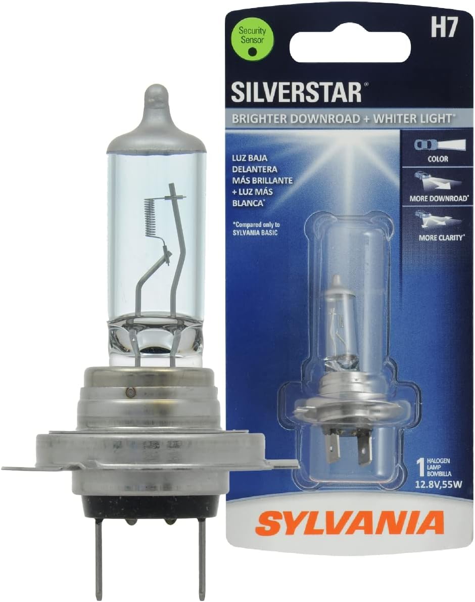Foco halógeno de alto rendimiento SilverStar (1 unidad) Sylvania 9003 (también encaja H4), H7