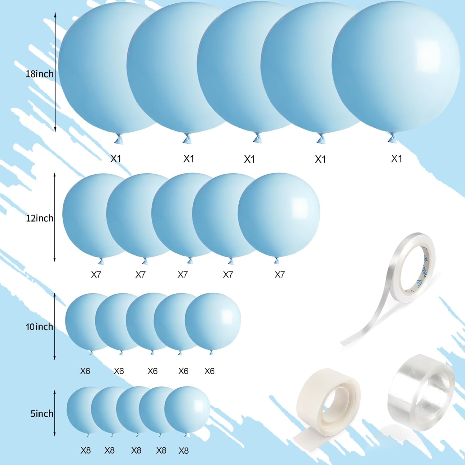 Light Blue Balloons Sky Blue Balloon Garland Arch Kit 110pcs Different Sizes 5101218 Inch for Blue Latex Balloon Garland Balloon Arch as Birthday