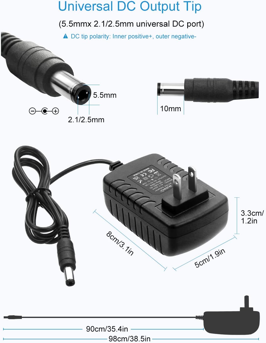 ALITOVE WS2811 Kit de luz de píxeles LED RGB digital difusa de 0.472 in con fuente de alimentación de 5 V 3A y controlador de sincronización de