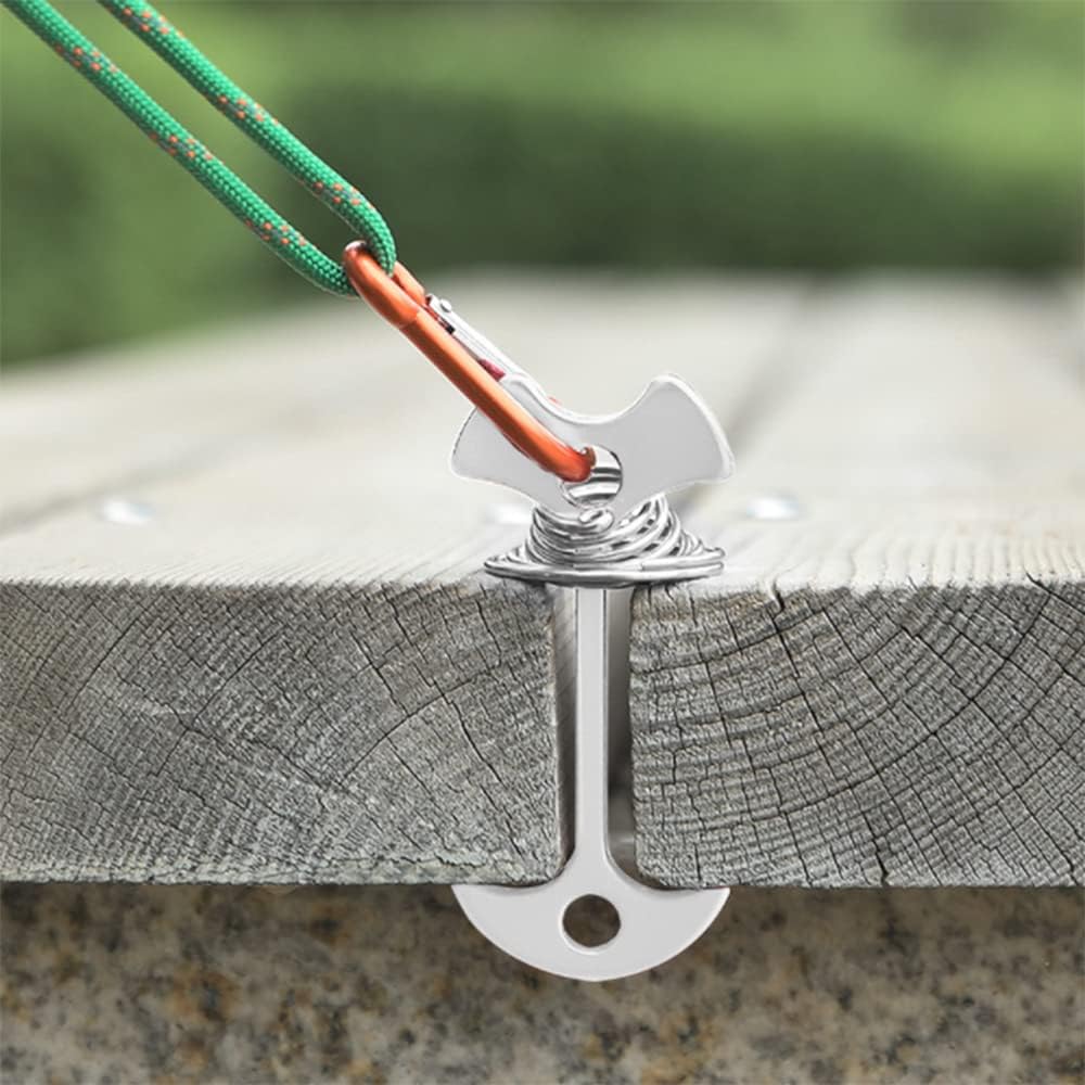 Juego de 10 estacas para tienda de campaña de espina de pescado, aleación de aluminio, resistente al viento, con hebilla de resorte, para