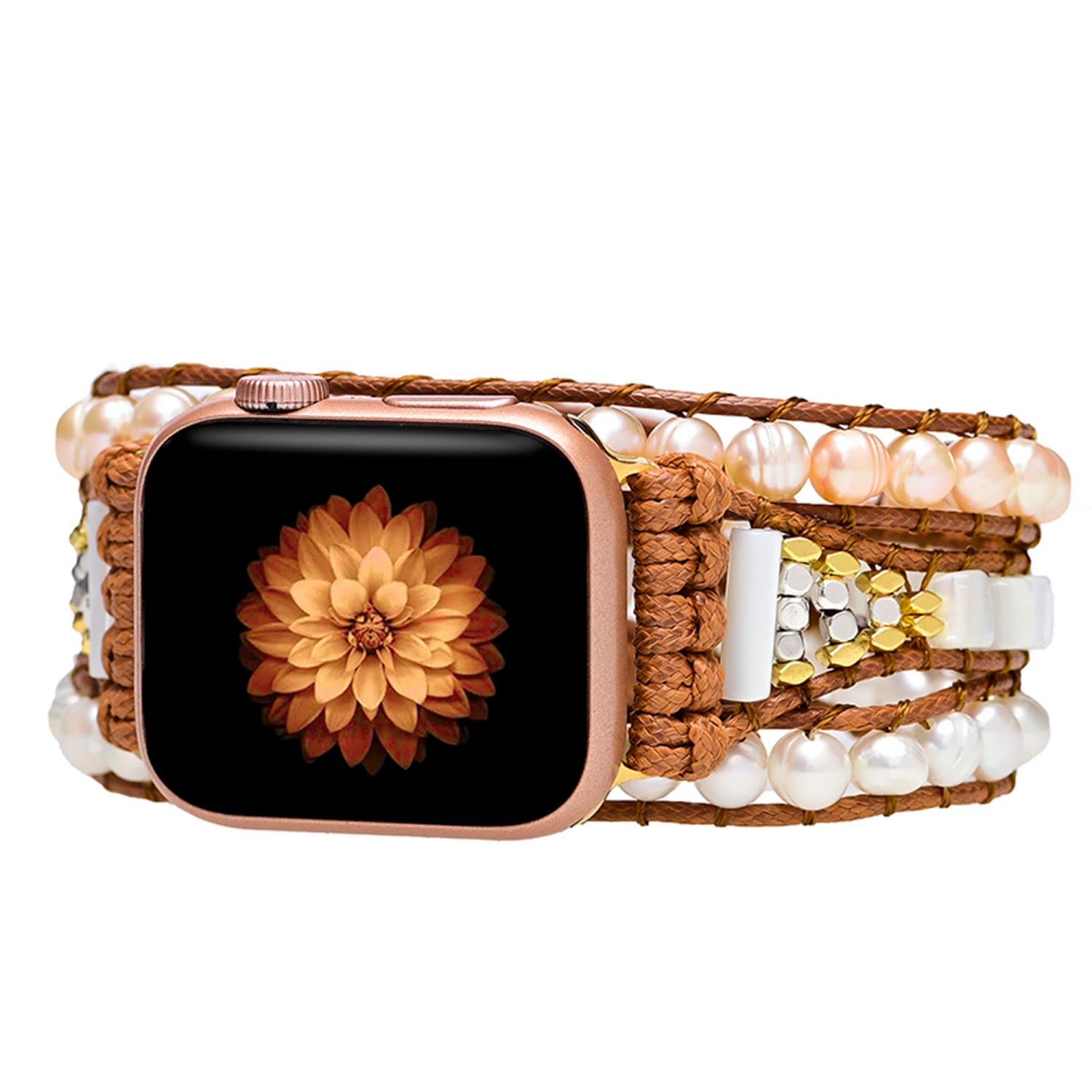 BOKIIWAY Handmade Beaded Boho Watch Bracelet Band Compatible with Apple Watch 38mm40mm41mm42mm44mm45mm-Watch Strap for Iwatch Series 87654321SE for