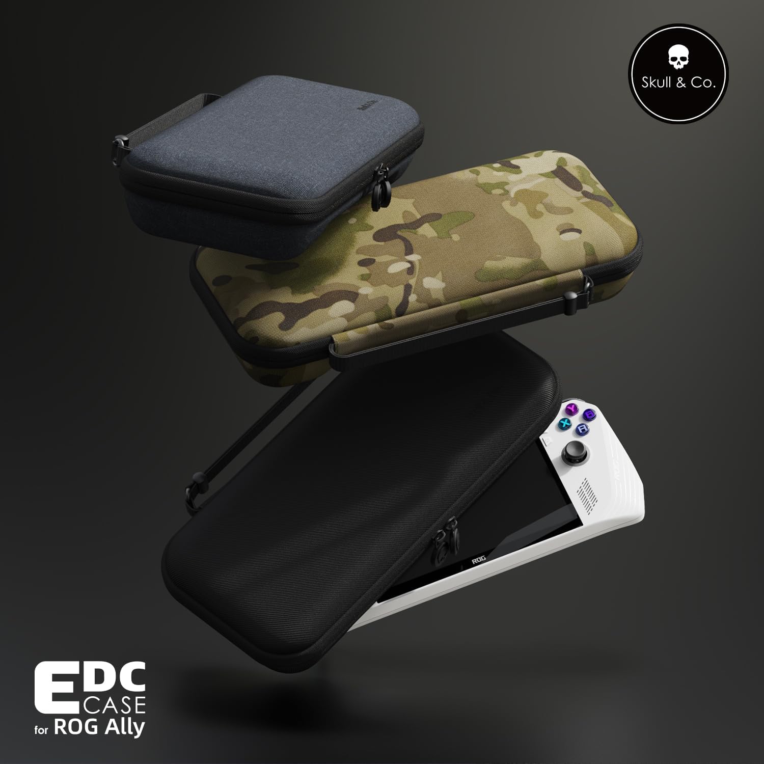 Skull & Co. GripCase para ROG ALLY, paquete GripCase Ally y funda de transporte delgada para ROG Ally