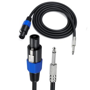 MOTONG Cable de altavoz Speakon de 12 AWG a 0.250 in 14 de pulgada de 6 pies, altavoz profesional de cobre resistente a 6.35 TS altavoz macho a MOTONG Cable de altavoz Speakon de 12 AWG a 0.250 in 14 de pulgada de 6 pies, altavoz profesional de cobre resistente a 6.35 TS altavoz macho a