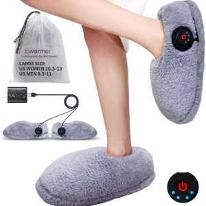 Pantuflas térmicas para pies fríos, almohadilla térmica eléctrica portátil para mujer, recargable, 3.5-7 horas de calefacción, alimentadas por Pantuflas térmicas para pies fríos, almohadilla térmica eléctrica portátil para mujer, recargable, 3.5-7 horas de calefacción, alimentadas por