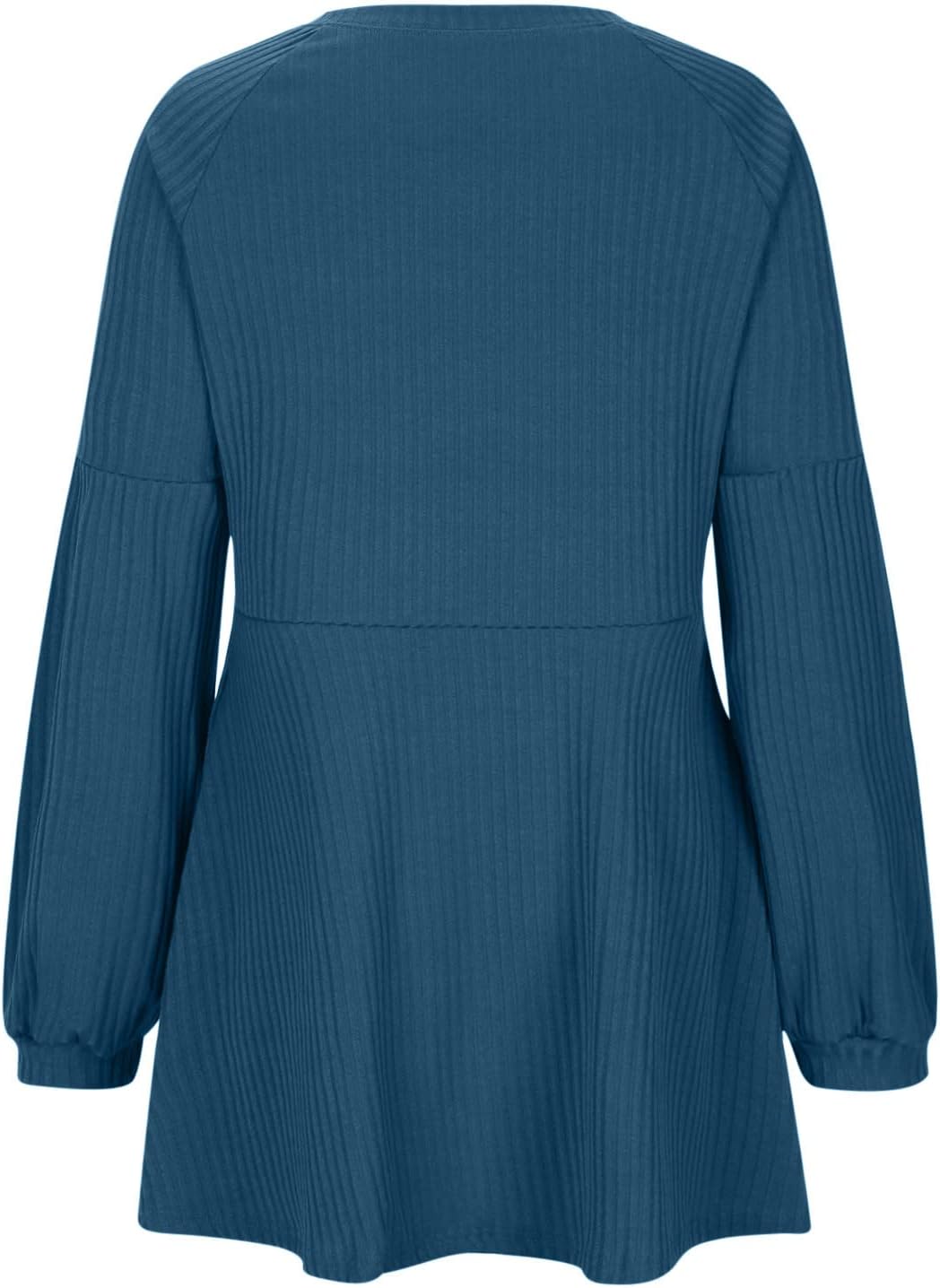 Women’s Long Sleeve Crewneck Dresses Solid Color Ribbed Casual Knit Sweater Dress Winter Loose Swing Midi Dress