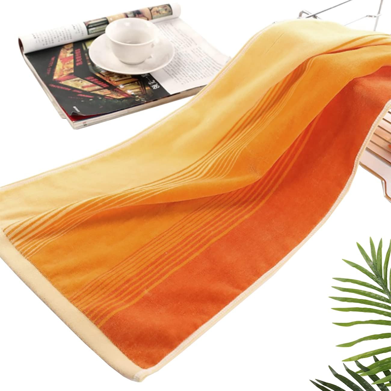 Pidada Juego de 4 toallas de mano con patrón de rayas, 100% algodón, suaves toallas decorativas para baño, 13.8 x 29.5 pulgadas (naranja)
