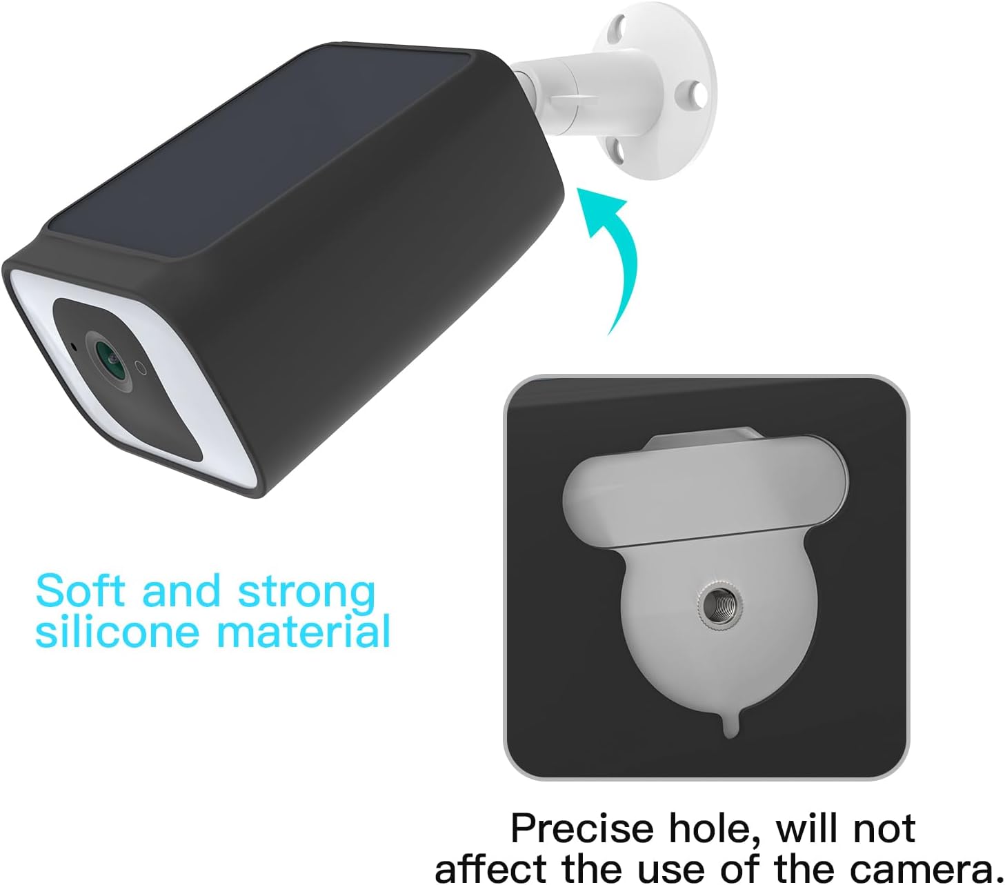 Fundas de silicona para cámara Eufy SoloCam S40S230, compatible con Eufy SoloCam S40S230 – Funda protectora de silicona para cámara de seguridad (1