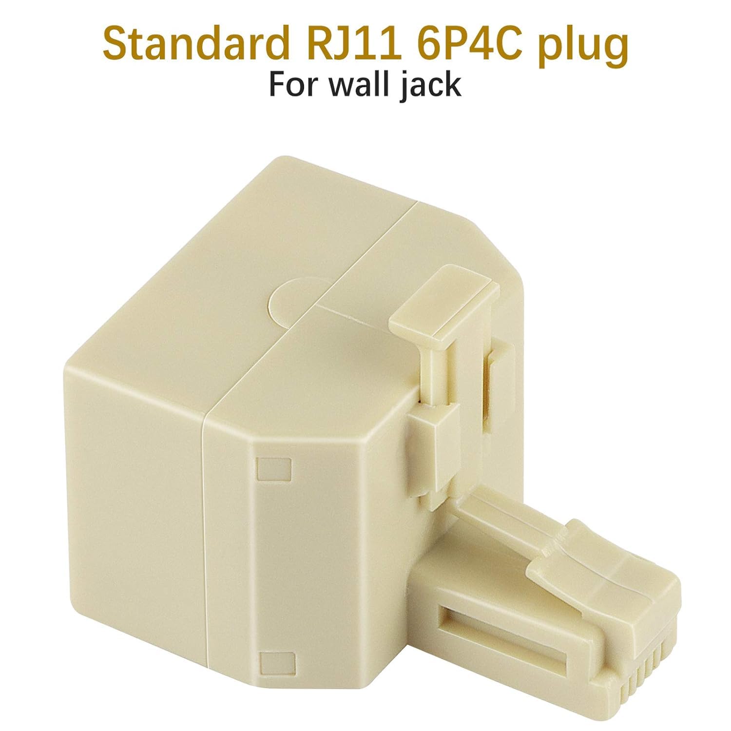 Uvital Adaptador de pared dúplex RJ11, divisor de línea de teléfono duplex, enchufe de pared de 1 a 2 convertidores modulares para oficina, hogar,