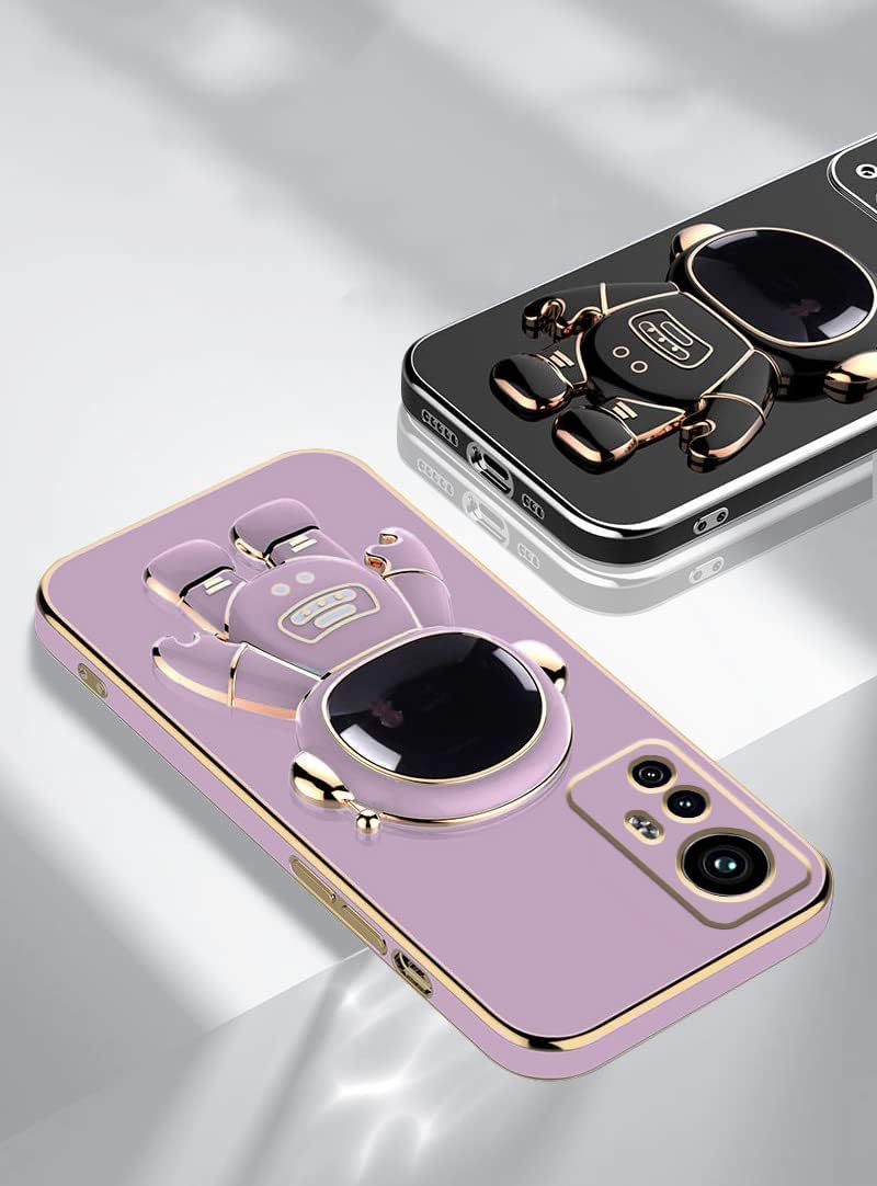 Funda compatible con Redmi Note 12s con chapado creativo astronauta caricatura, rosa, funda para teléfono Xiaomi Redmi Note 12s, funda de silicona a