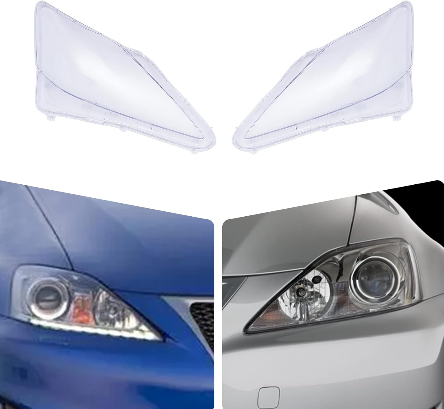CNCEST Par de faros delanteros delanteros izquierdos y derechos, pantalla de repuesto para Lexus IS250 300 350 2006 2007 2008 2009 2010 2011 2012
