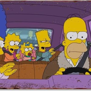Rompecabezas de madera de 300 piezas de The Simpsons Traveling by Car para adultos, dibujos animados de Los Simpson adecuados para todos los Rompecabezas de madera de 300 piezas de The Simpsons Traveling by Car para adultos, dibujos animados de Los Simpson adecuados para todos los