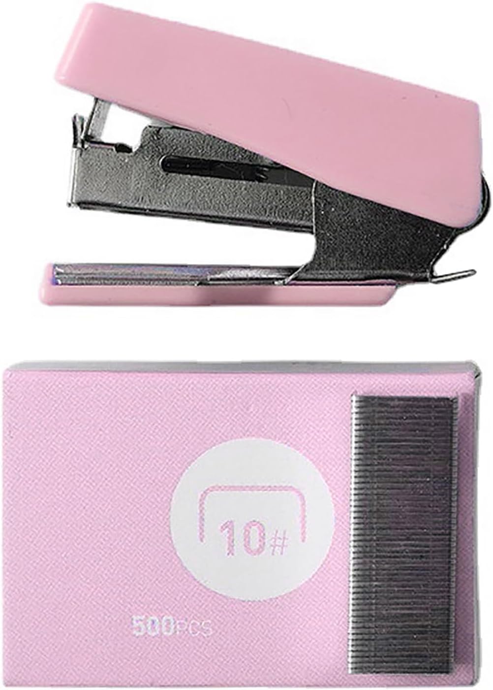 Juego de mini grapadoras, conveniente engrapadora compacta de escritorio de oficina para suministros de oficina (rosa Sakura)