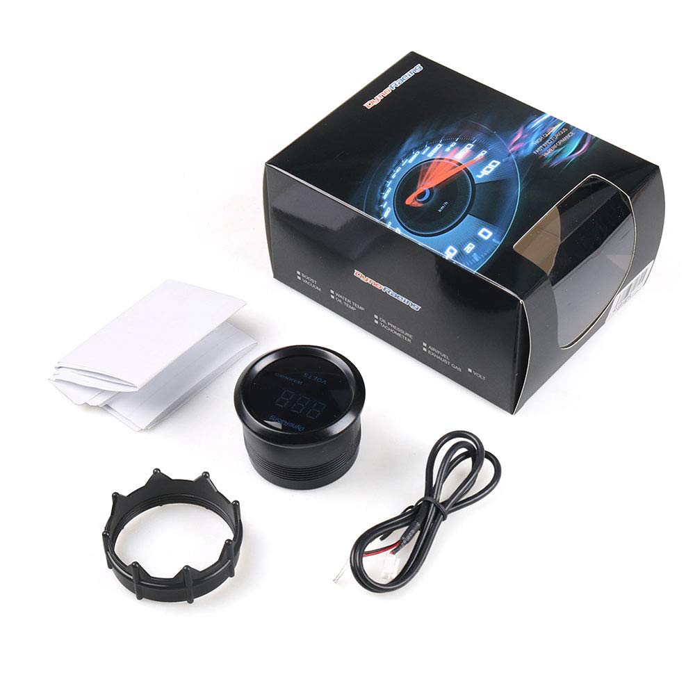 Dyno Racing Volt Meter 2 “2.047 in Digital led 8-18 Voltios Calibre Negro Cara Azul Led Coche Meter Auto Parts