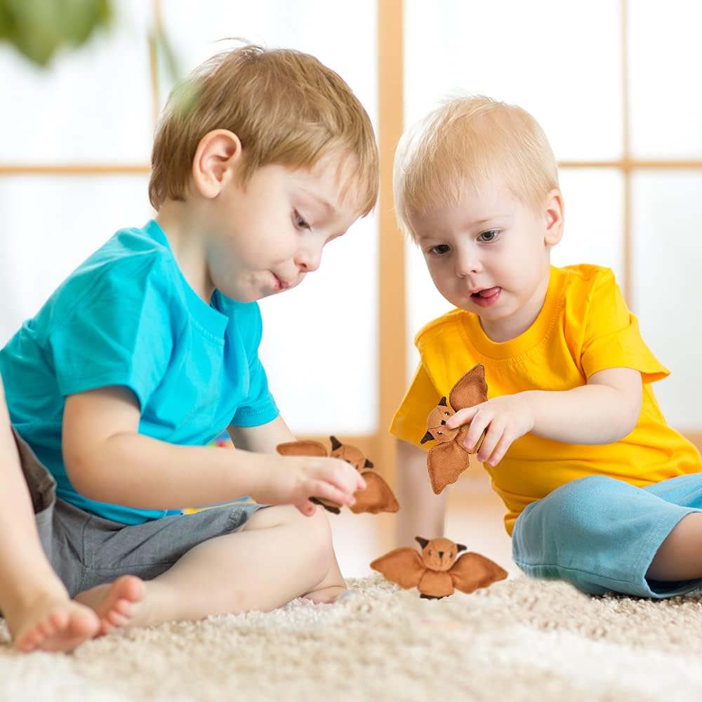 ArtCreativity Juguetes de murciélago de peluche, juego de 2, juguetes de murciélago suaves para niños, lindas decoraciones de animales para el hogar
