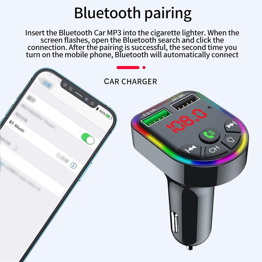 Transmisor FM Bluetooth para receptor de radio de coche, reproductor de adaptador Bluetooth inalámbrico para automóvil, adaptador de audio de