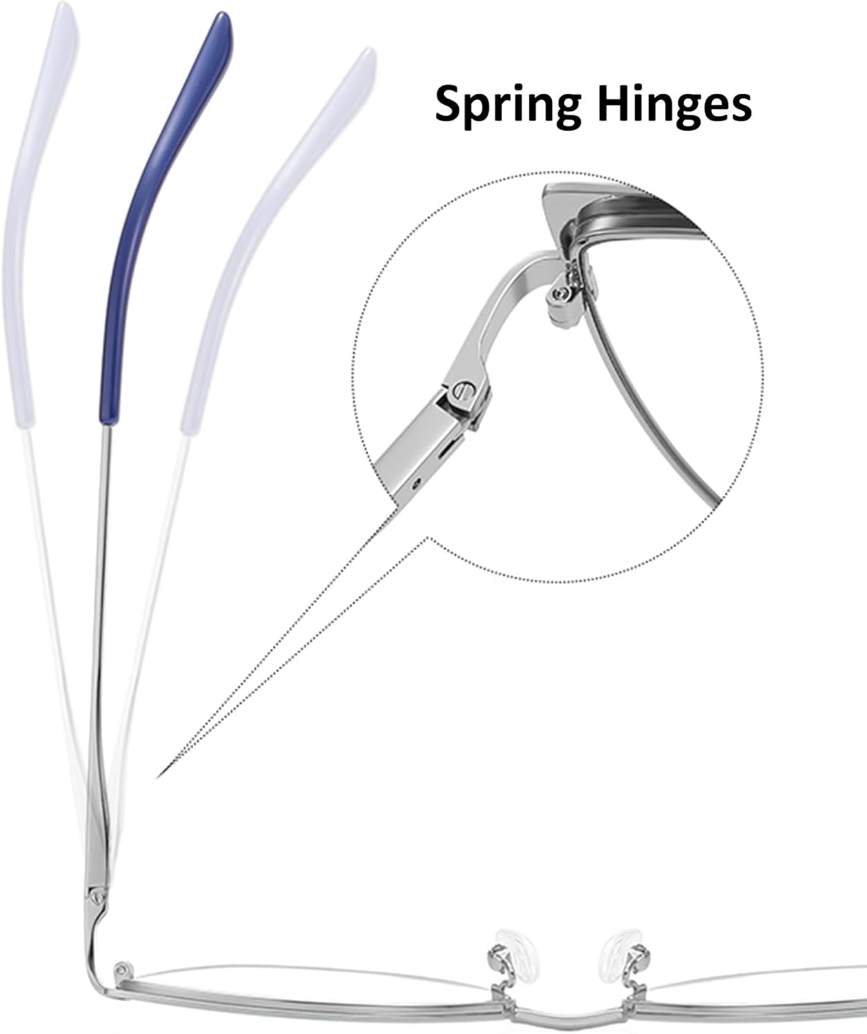 Paquete de 3 lentes de lectura progresivos multienfoque con borde de metal para mujer, con bloqueo de luz azul