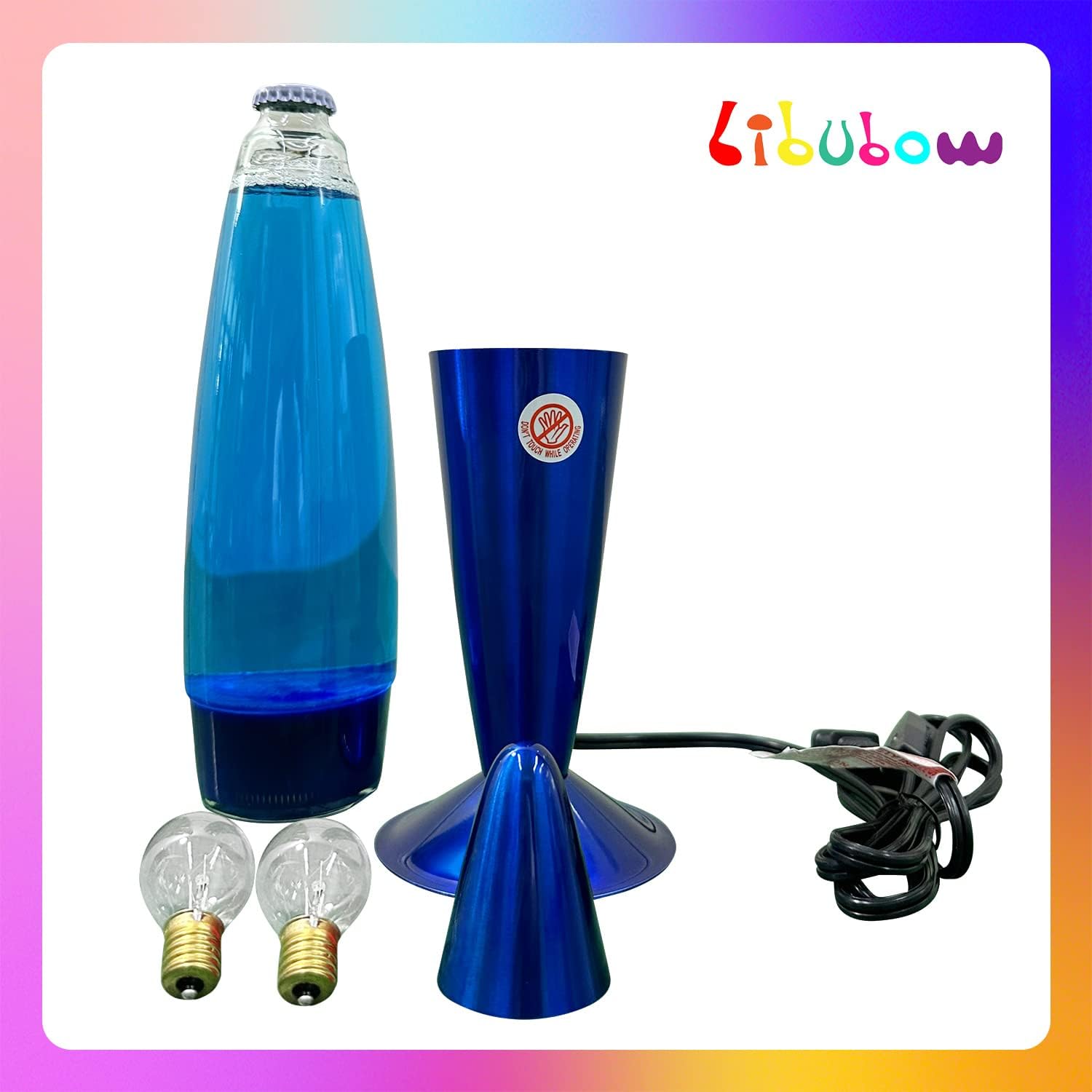 Lámpara de magma azul de 16 pulgadas, 2 bombillas, luz nocturna azul, luz relajante y relajante, decoración del hogar, sala de estar, oficina,