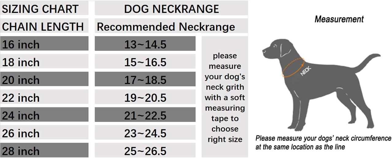 SGODA Collar de estrangulador de entrenamiento para perros con eslabón giratorio, acero inoxidable, 24 pulgadas, 0.138 in