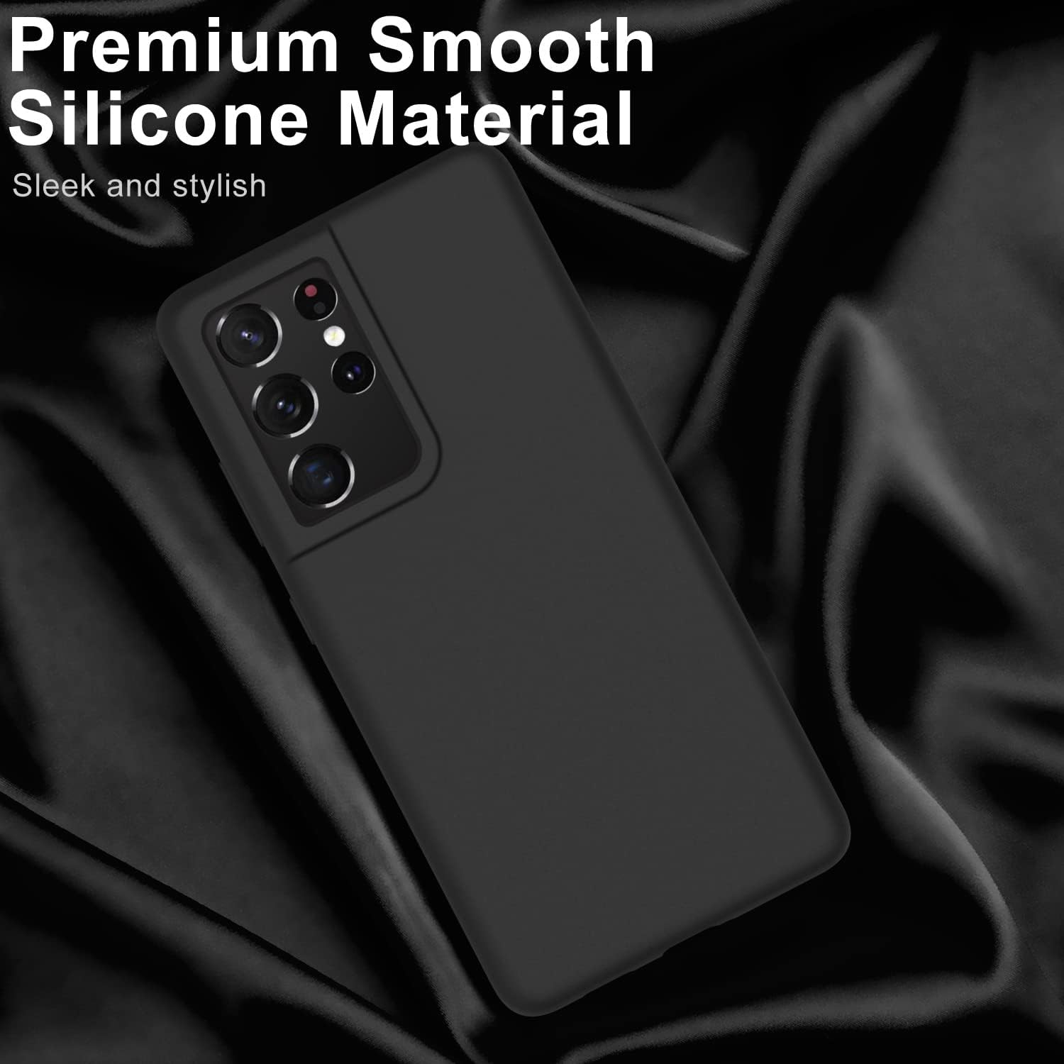 DEENAKIN Funda protectora de silicona para Samsung Galaxy S21 Ultra, suave y sedosa con forro de microfibra suave, funda protectora para Samsung