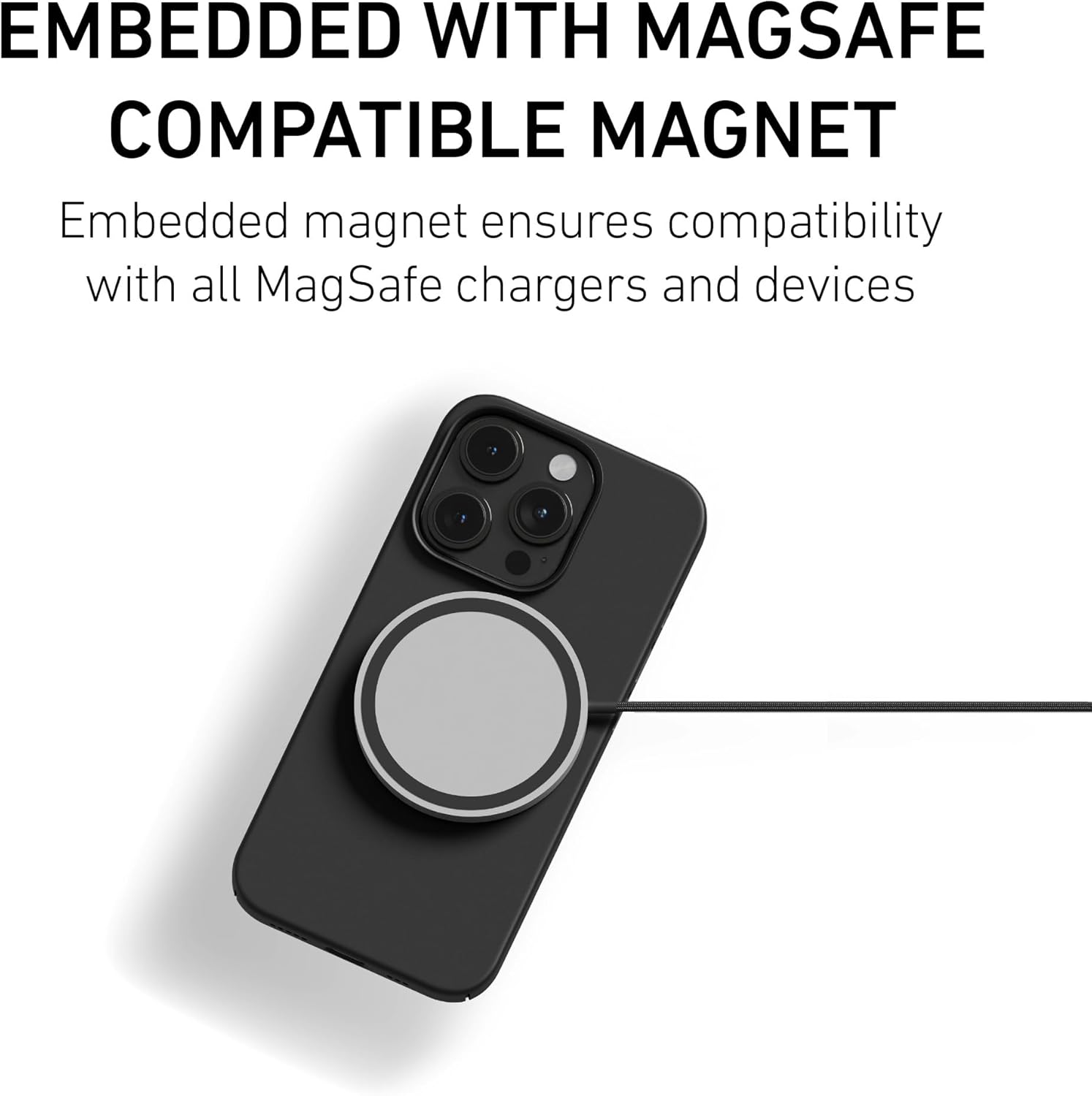 PEEL Funda magnética compatible con iPhone 15 Pro (negro)  Imán compatible con MagSafe integrado, diseño minimalista fino  Protege y exhibe tu