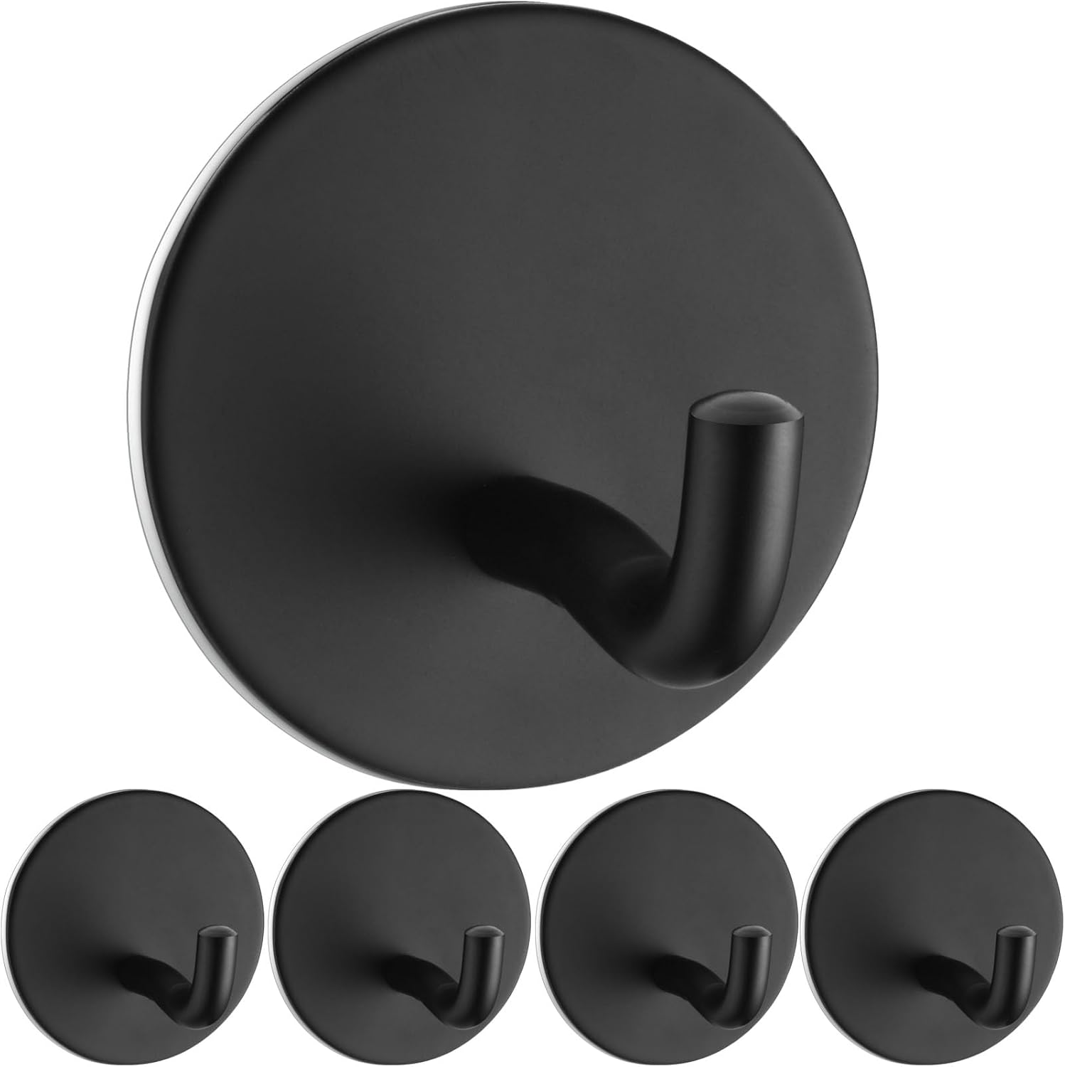 Ganchos autoadhesivos de alta resistencia, gancho negro para toallas de baño, sin clavos, ganchos adhesivos de acero inoxidable 304 para colgar