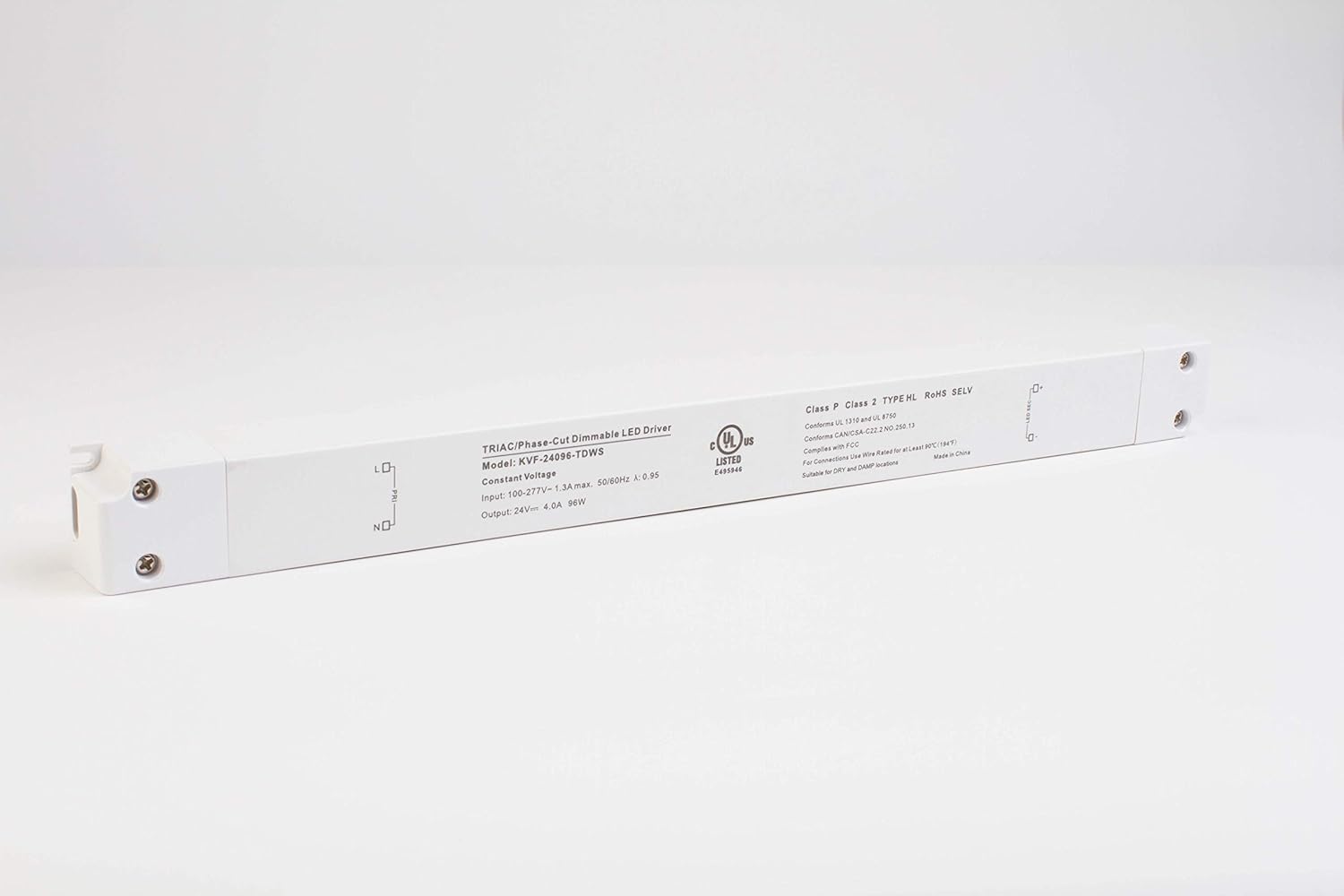 Controlador regulable Triac de 24 V con certificación UL, fuente de alimentación de voltaje constante para control de luz LED por regulador de pared