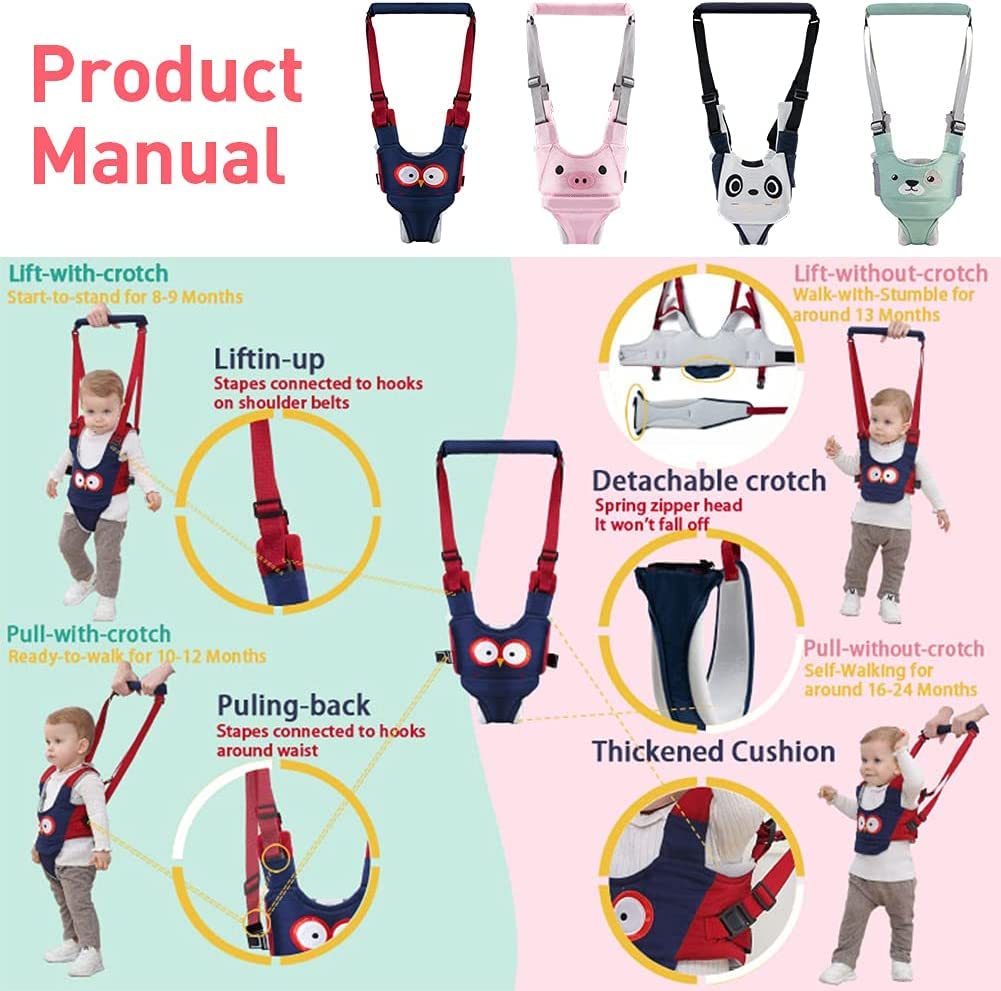 Asistente para caminar para bebés y niños pequeños, cinturón ajustable para caminar y arnés para bebés de 6 a 36 meses
