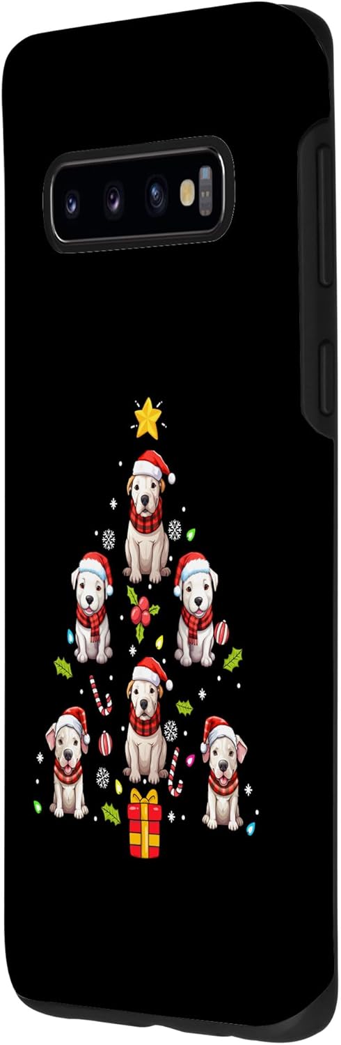 Galaxy S10 Dogo Argentino Merry Christmas Tree Dog Ornament Case