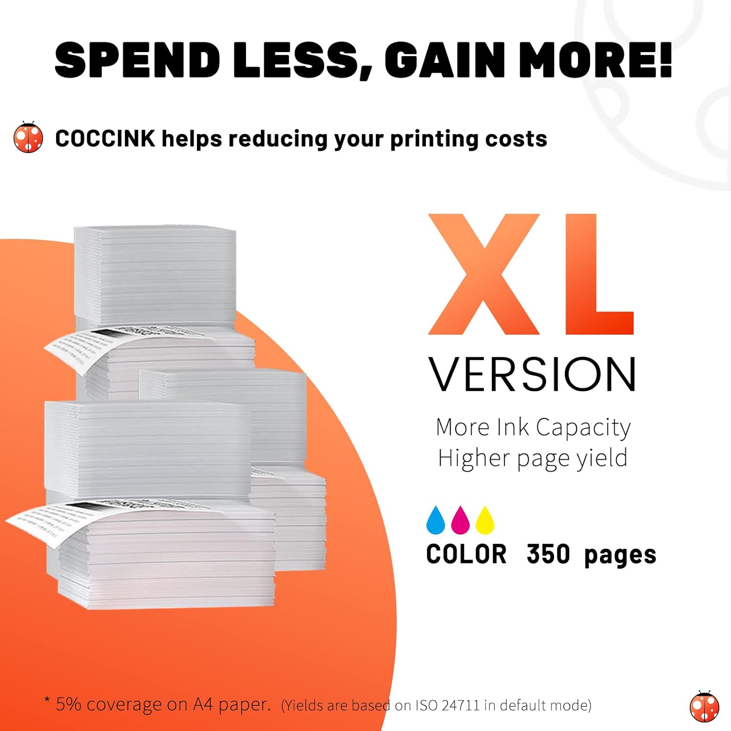 COCCINK Cartucho de tinta de repuesto 246XL para Canon Pixma MG2520 MG2522 MG2922 MX492 MX490 TS3322 TS302 TS3122 TR4520 IP2820 IP2850 para Canon