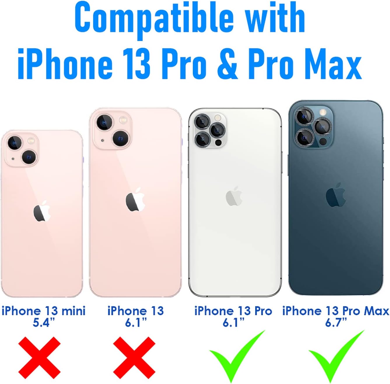 3+1 Protector de lente de cámara CamLabs iPhone 13 Pro y iPhone 13 Pro Max  Juego de 4 piezas antiarañazos, vidrio templado de dureza 9H, compatible