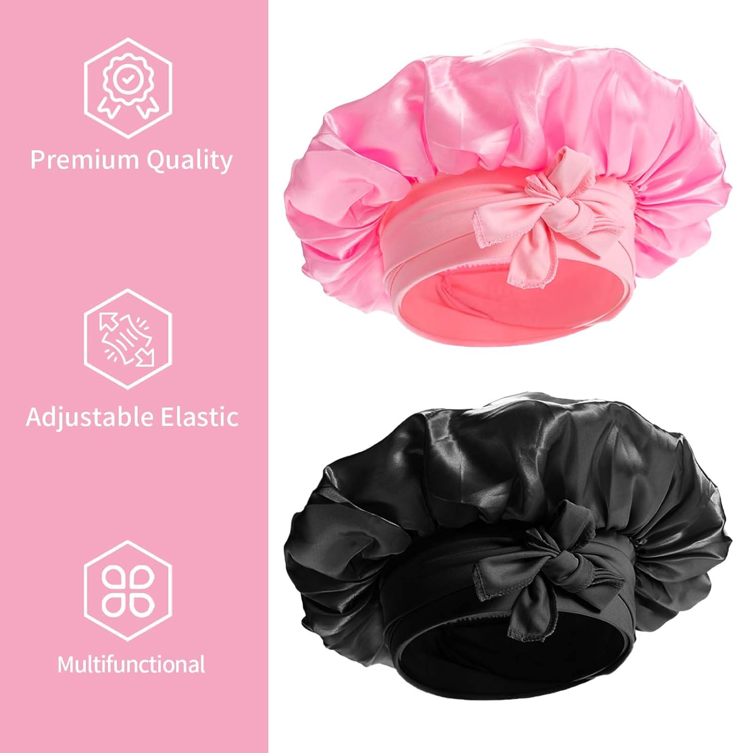 Gorro de seda de satén para mujer, gorro para mujeres negras, gorro de satén mediano para trenzas para dormir, gorro de seda satinada para mujeres