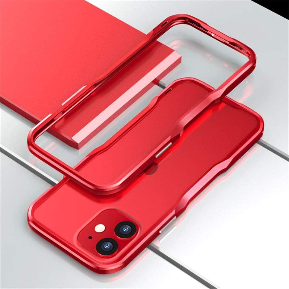 HENGHUI Carcasa de aluminio para iPhone 13 Mini parachoques con marco de metal, absorbente de golpes, diseño delgado y fresco (13 mini, rojo)