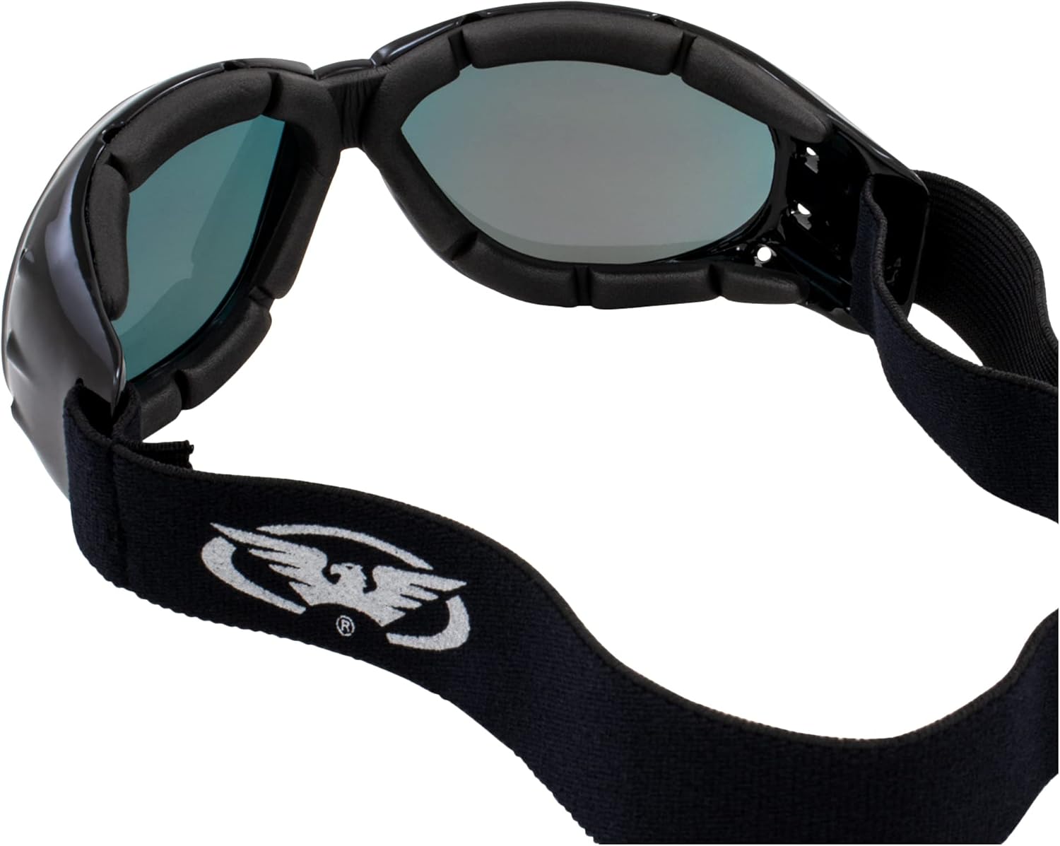2 pares de gafas acolchadas Global Vision Eliminator para motociclismo, color negro con lentes de espejo verde y rojo