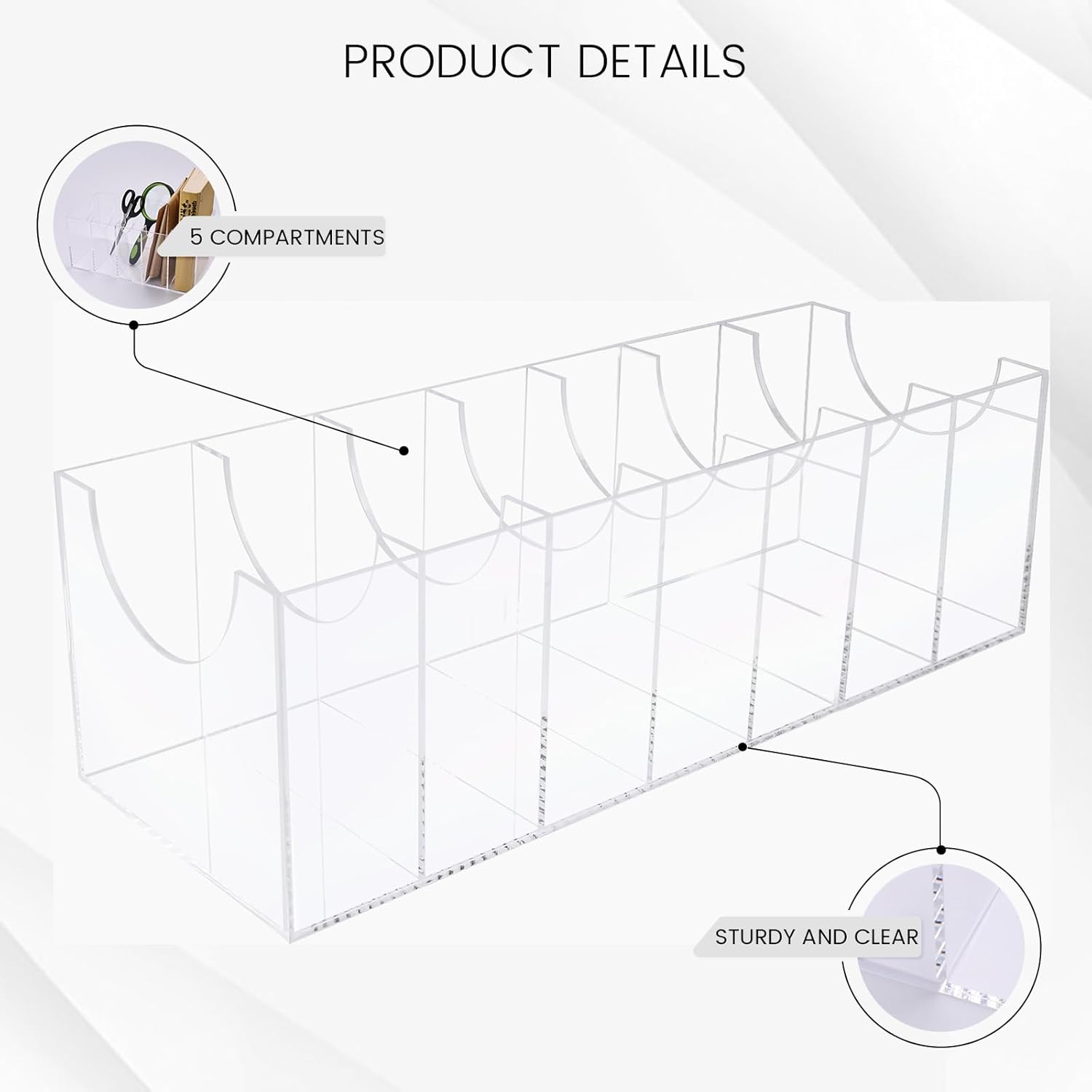 Organizador de cinturón, soporte de almacenamiento de cinturón acrílico para el armario, 7 compartimentos para corbata y pajarita