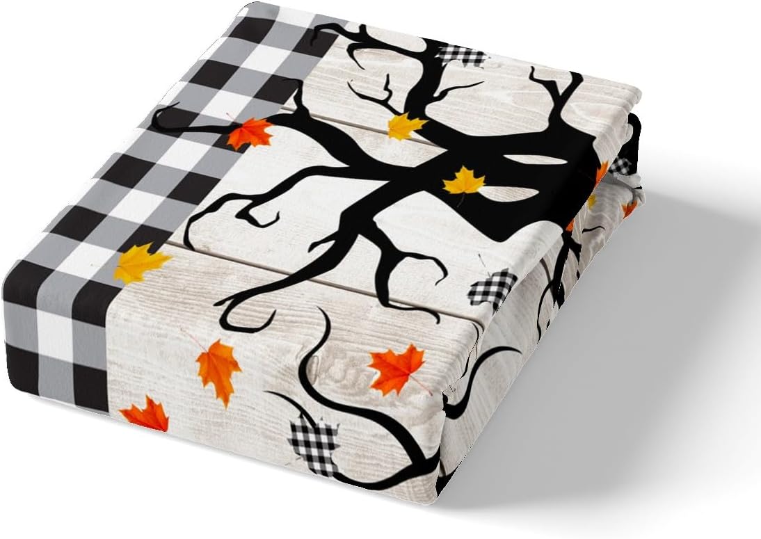 Juego de funda de edredón para niños de cosecha de calabaza de otoño, tamaño King, girasoles y hojas de arce, decoración de habitacióncabaña, funda