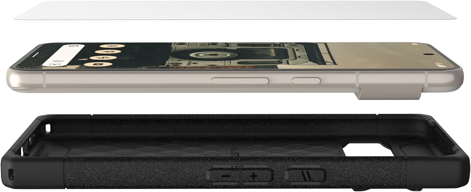 URBAN ARMOR GEAR UAG – Protector de pantalla para Google Pixel 8 Pro Glass Shield Plus transparentenegro, vidrio templado reforzado de alta calidad