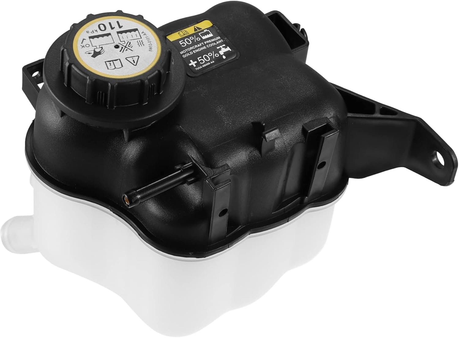 X AUTOHAUX 1 juego de depósito de tanque de botella de desbordamiento de líquido refrigerante con tapa para Ford Explorer 2011-2019 Taurus 2008-2019