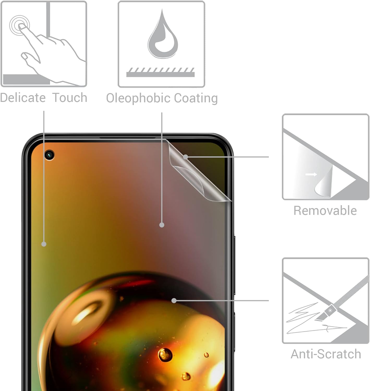 kwmobile Juego de 3 protectores de pantalla compatibles con Xiaomi 11 Lite (5G) NEMi 11 Lite (5G)  Películas antirreflejos antihuellas  mate