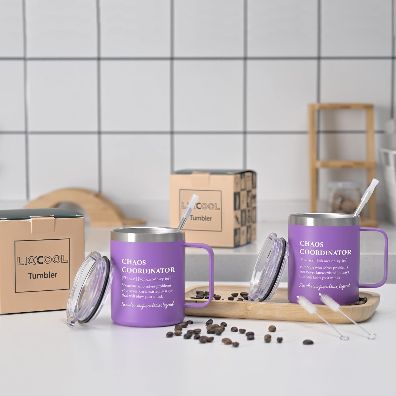 LiqCool Regalos de jefa para mujer, 2 piezas de regalos de coordinadora del caos para mujeres, compañeros de trabajo, enfermera, asistente de