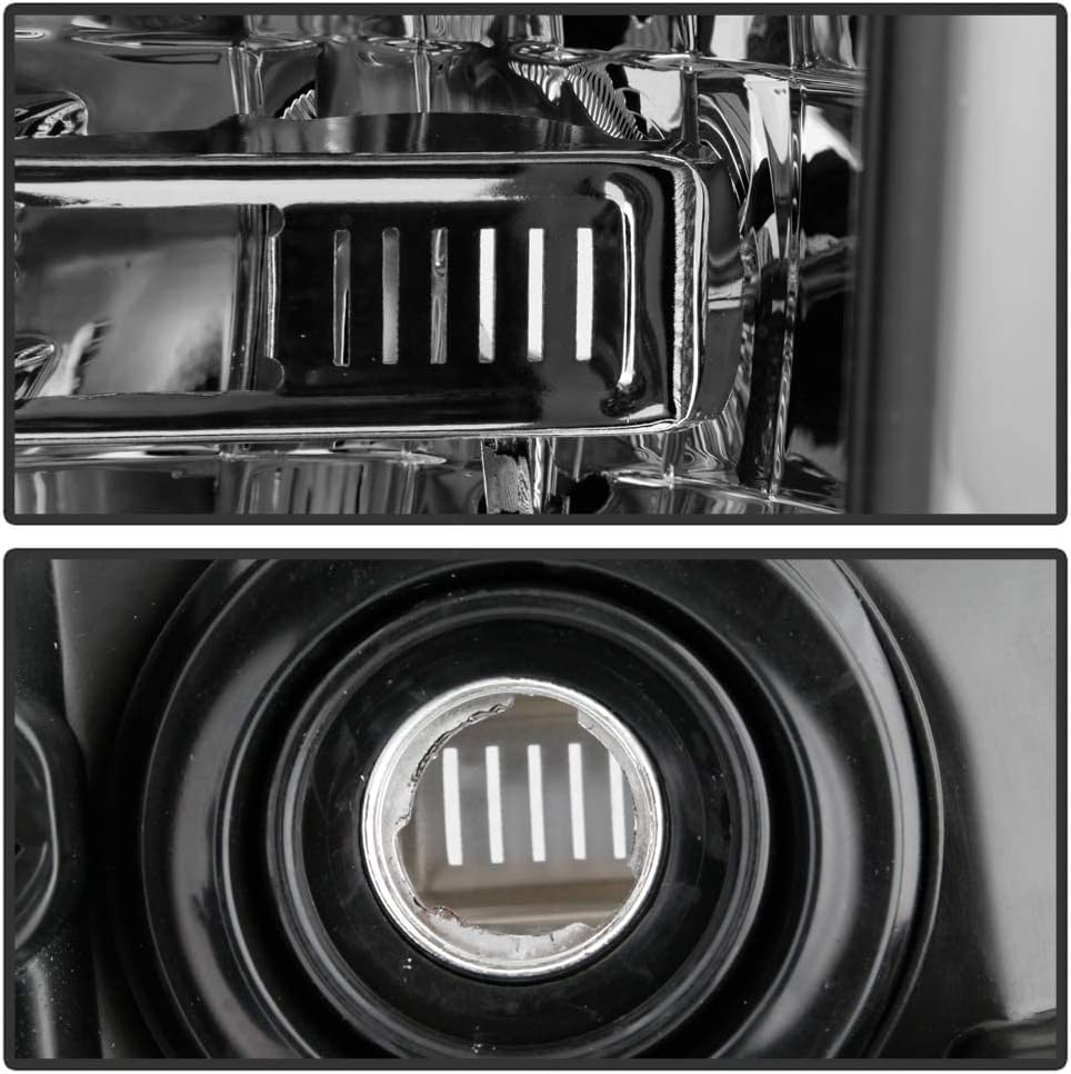 ACANII – Solo para modelos halógenos 2017-2019 Ford F250 F350 SuperDuty, con carcasa negra, par de faros delanteros izquierdos+derecho