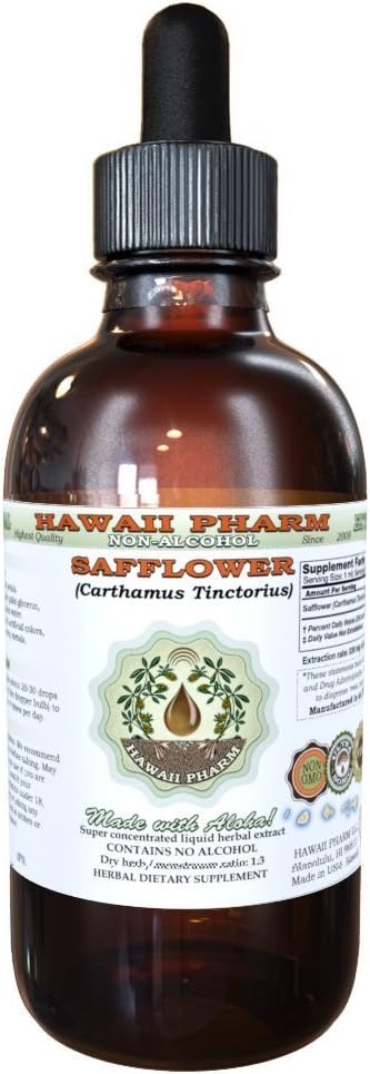 Extracto líquido sin alcohol de cártamo, cártamo (Carthamus Tinctorius) Pétalos secos Glicerita Suplemento herbario 2 oz