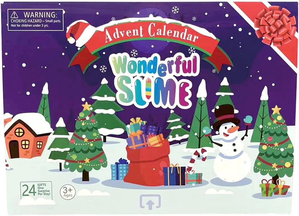 Calendario de Adviento 2023 con diseño de slime de cristal, calendario de cuenta regresiva, juguetes de vacaciones, juego de 24 días, regalo