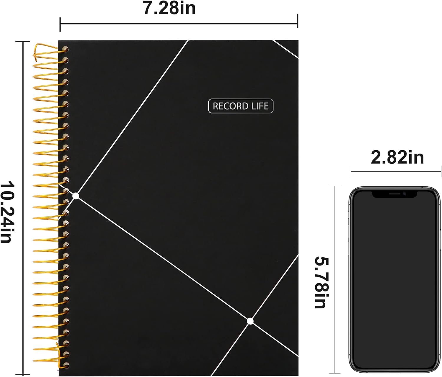 Yoment Cuaderno de papel cuadriculado en espiral de 8 x 10 pulgadas, cuaderno de espiral grande de tapa dura, 300 páginas, cuaderno gráfico,