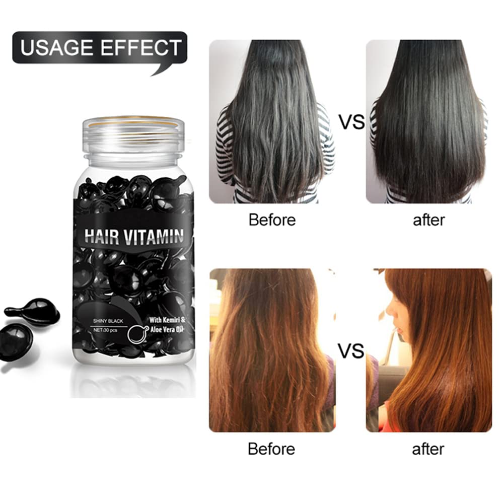 CIWICH Cápsula de suero para el cabello, aceite de crecimiento del cabello, tratamiento para cabello seco dañado, con aceite de kemiri y aloe vera,